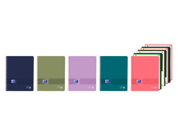 Oxford Caderno Espiral European com 3 Separadores, A4, 120 Folhas, Pautado, Sortido