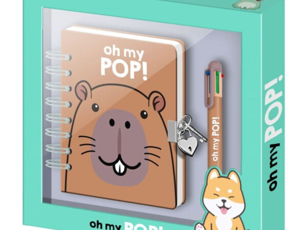 Garanta o seu Caderno com cadeado capivara Oh My Pop!. Conjunto oficial Karactermania com diário em espiral de capa dura, chaves e caneta multicolorida. Compre já!