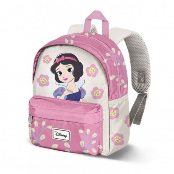 Compre a mochila branca de neve pré-escolar Disney Flower da Karactermania. Um modelo acolchoado com 27cm, ideal para o conforto no infantário!
