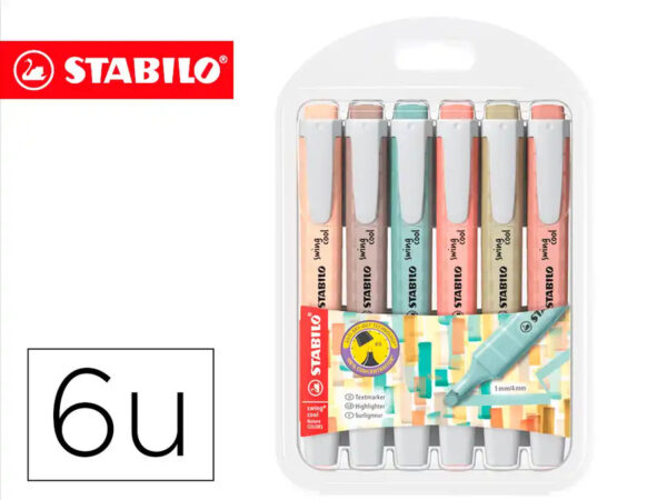 Blister de 6 Marcadores STABILO Swing Cool Nature Colors