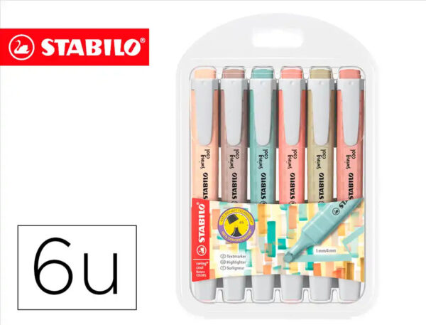 Blister de 6 Marcadores STABILO Swing Cool Nature Colors