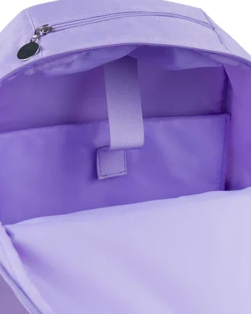 Interior acolchoado da mochila escolar Unicorn World da Ambar com compartimento protetor para portátil e fecho com velcro.