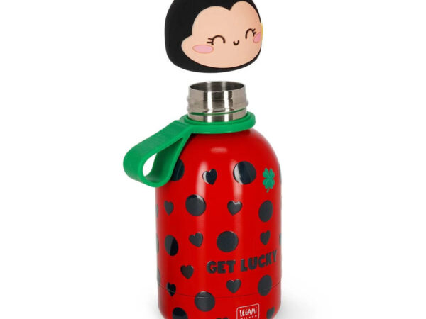 Compra a Garrafa Térmica Legami Ladybug de 310ml. Mantém as bebidas frias por 24h e quentes por 12h. Ideal para a escola, livre de BPA e com design de joaninha. 8052694100285