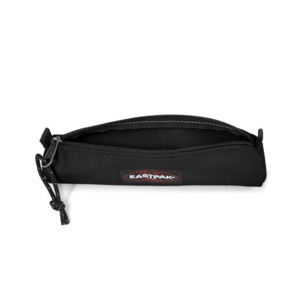 Puxador metálico com cordão preto texturado do estojo compacto Eastpak Round.