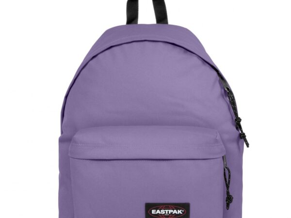 Mochila Eastpak Padded Pak'r lilás clássica de 24 litros vista de frente.