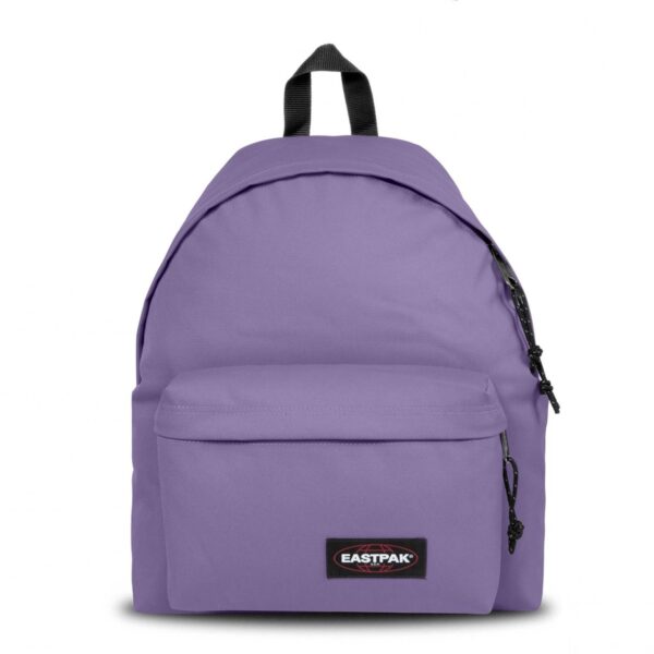 Mochila Eastpak Padded Pak'r lilás clássica de 24 litros vista de frente.