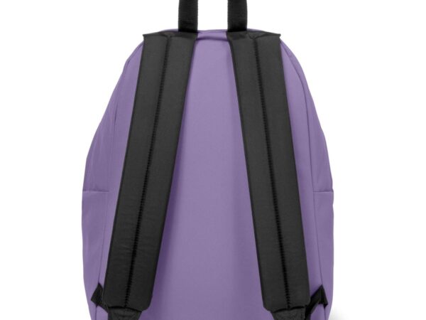 Mochila escolar Eastpak lilás com alças acolchoadas ergonómicas ajustáveis.