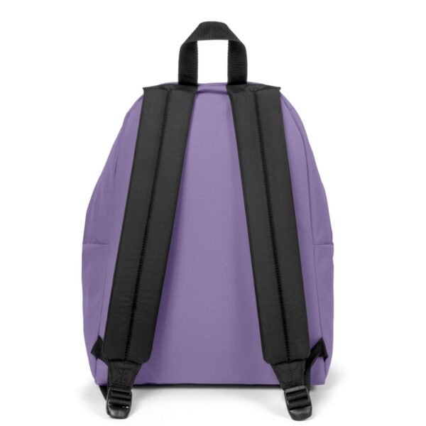 Mochila escolar Eastpak lilás com alças acolchoadas ergonómicas ajustáveis.