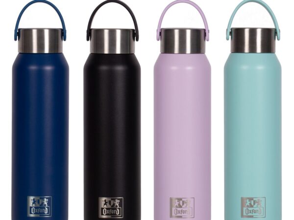 Garrafa Térmica Oxford 600ml em cores sortidas com tampa de asa