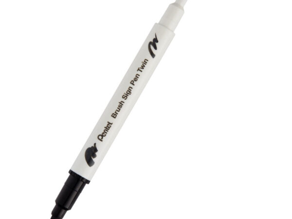 pincel-pentel-brush-sign-pen-ponta-dupla-preto papelaria veloso