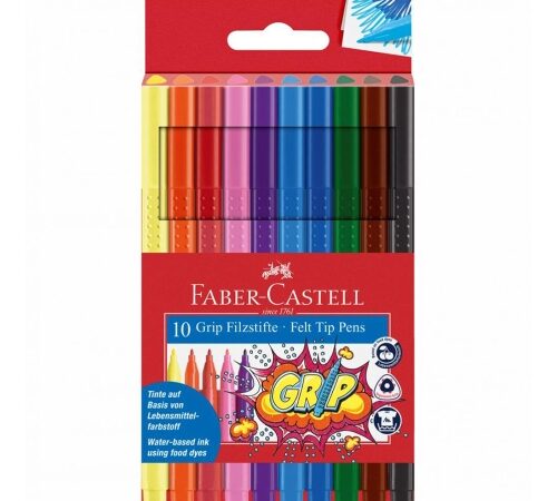 Conjunto de 20 canetas faber castell grip com zona ergonómica em embalagem transparente. 4005401553205