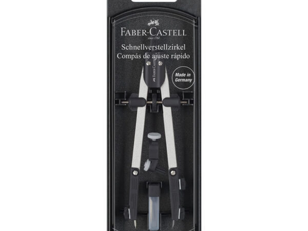 Compasso de ajuste rápido Faber-Castell no estojo original.