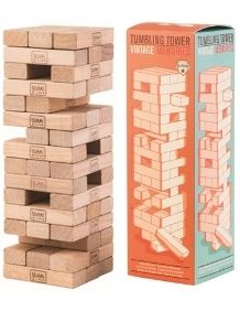 Blocos de madeira individuais do Jogo Tumbling Tower Legami com logótipo.