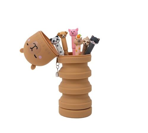Estojo de Silicone Mr. Wonderful Capivara com 6 Canetas Apagaveis Bo-Bo