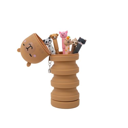 Estojo de Silicone Mr. Wonderful Capivara com 6 Canetas Apagaveis Bo-Bo