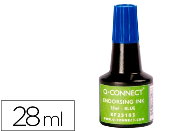 Frasco de tinta para carimbo Q-Connect azul 28ml
