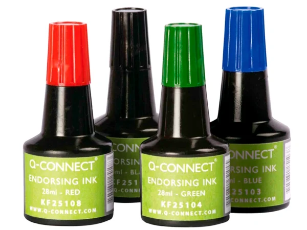 Frasco de tinta para carimbo Q-Connect preto 28ml