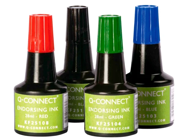Frasco de tinta para carimbo Q-Connect preto 28ml