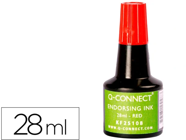 Frasco de tinta para carimbo Q-Connect 28ml