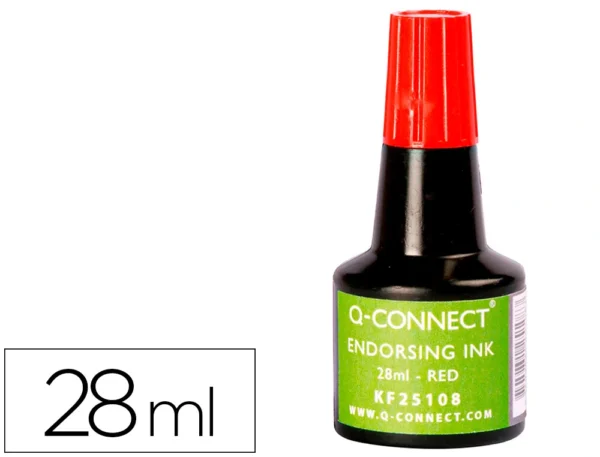 Frasco de tinta para carimbo Q-Connect 28ml