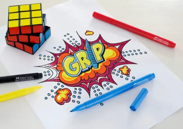 Conjunto de 10 canetas faber castell grip com zona ergonómica em embalagem transparente. 4005401553205